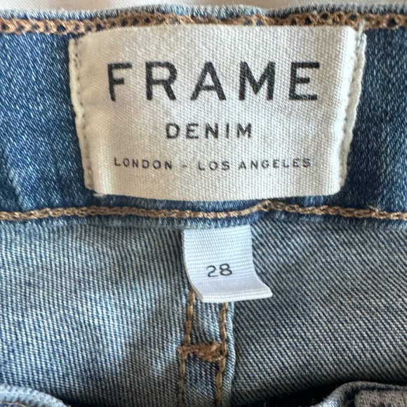 FRAME Le High Rise Straight Ankle Slit - Picture 7 of 9